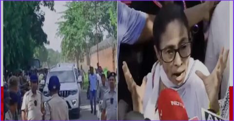 হালিশহরে মমতার গাড়িতে হামলা, ‘কাচ বন্ধ না থাকলে মাথা ফেটে যেত’