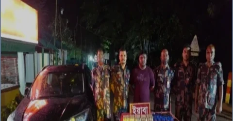 কক্সবাজারে ৮৯,৪০০ ইয়াবাসহ যুবক আটক, প্রাইভেট কার জব্দ