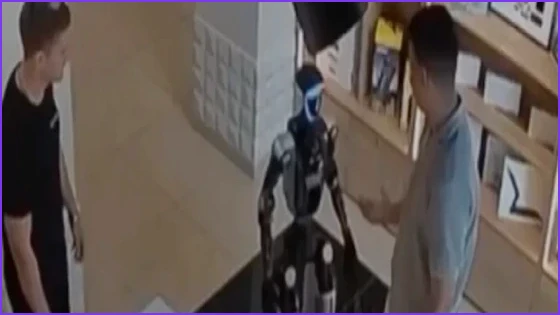 দোকানে রোবটকে ধাক্কা, পাল্টা প্রতিক্রিয়ার ভিডিও সামাজিক যোগাযোগমাধ্যমে ভাইরাল